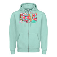 Seafoam nurse love Zipper Hoodie - texasbilliewilder