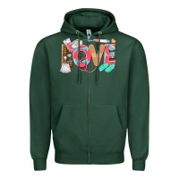 Sports Green nurse love Zipper Hoodie - texasbilliewilder