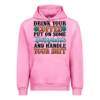 Fuchsia Pink drink your coffee put on some turquoise and handle Urban Hoodie - MaliasSmallBusiness