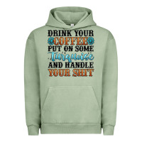 Pigment Oil Green drink your coffee put on some turquoise and handle Urban Hoodie - MaliasSmallBusiness