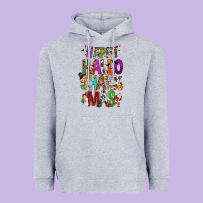 Happy Hallothankmas Heavyweight Hoodie Designed By Fadigitalartstudio