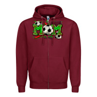 Burgundy mom soccer Zipper Hoodie - Zillion Design Studio