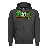 Charcoal Heather mom soccer Zipper Hoodie - Zillion Design Studio