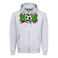 Heather Grey mom soccer Zipper Hoodie - Zillion Design Studio