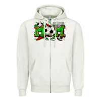 Oatmeal Heather mom soccer Zipper Hoodie - Zillion Design Studio