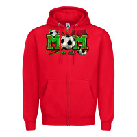 Red mom soccer Zipper Hoodie - Zillion Design Studio