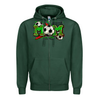 Sports Green mom soccer Zipper Hoodie - Zillion Design Studio