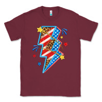 Burgundy America lightning bolt Classic Tee - texasbilliewilder