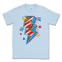 Dusty Blue America lightning bolt Classic Tee - texasbilliewilder
