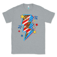 Heather Grey America lightning bolt Classic Tee - texasbilliewilder