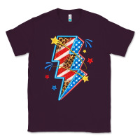 Plum America lightning bolt Classic Tee - texasbilliewilder