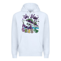 White oh ship it's a mardi gras trip Premium Hoodie - MaliasSmallBusiness