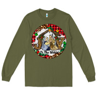 Army Green Christmas Joy To The World Long Sleeve Tee - RanaPortraitStore