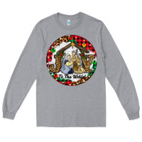 Heather Grey Christmas Joy To The World Long Sleeve Tee - RanaPortraitStore