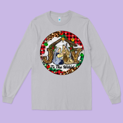 Long Sleeve Tee Christmas Joy To The World