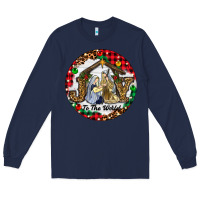 Navy Christmas Joy To The World Long Sleeve Tee - RanaPortraitStore