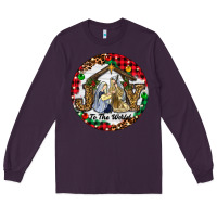 Plum Christmas Joy To The World Long Sleeve Tee - RanaPortraitStore