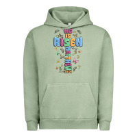 Pigment Oil Green he is risen cross Urban Hoodie - MaliasSmallBusiness