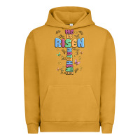 Pigment Peanut Butter he is risen cross Urban Hoodie - MaliasSmallBusiness