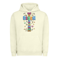 Pigment Pistachio he is risen cross Urban Hoodie - MaliasSmallBusiness