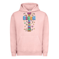 Pigment Salmon he is risen cross Urban Hoodie - MaliasSmallBusiness