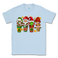 Dusty Blue christmas coffee cups gnomies Classic Tee - FaDigitalArtStudio