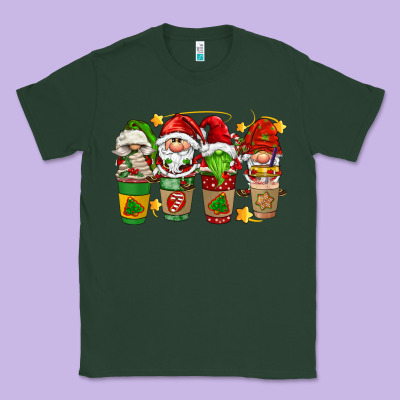 Christmas Coffee Cups Gnomies Classic Tee Designed By Fadigitalartstudio