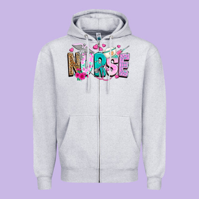 Nurse Zipper Hoodie Designed By Texasbilliewilder