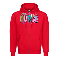Red nurse Zipper Hoodie - texasbilliewilder