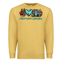 Antique Gold peace love camping Premium Sweatshirt - JahusDesignShop