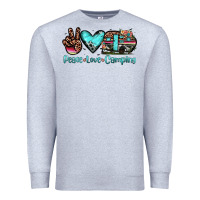 Heather Grey peace love camping Premium Sweatshirt - JahusDesignShop