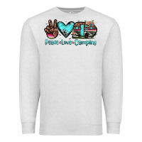 Oatmeal Heather peace love camping Premium Sweatshirt - JahusDesignShop