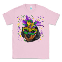 Bubblegum Pink mardi gras mask dachshund puppy Classic Tee - RanaPortraitStore