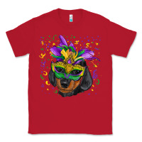 Red mardi gras mask dachshund puppy Classic Tee - RanaPortraitStore