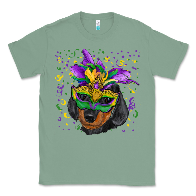 Mardi Gras Mask Dachshund Puppy Classic Tee by RanaPortraitStore | Teevron