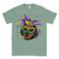 Sage mardi gras mask dachshund puppy Classic Tee - RanaPortraitStore