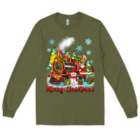 Army Green merry christmas polar express Long Sleeve Tee - Zillion Design Studio