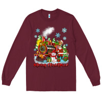 Burgundy merry christmas polar express Long Sleeve Tee - Zillion Design Studio