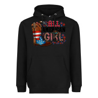 Black all american girl Heavyweight Hoodie - RacoonDesign