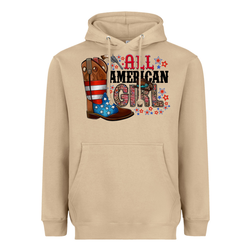 All American Girl Heavyweight Hoodie by RacoonDesign | Teevron