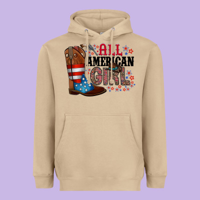 All American Girl Heavyweight Hoodie Designed By Racoondesign