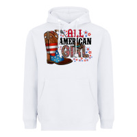White all american girl Heavyweight Hoodie - RacoonDesign