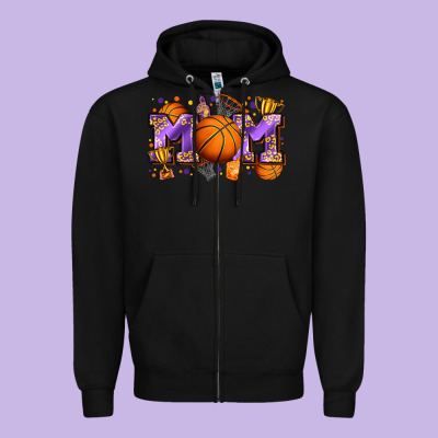 Mom Basketball Zipper Hoodie Designed By Zillion Design Studio