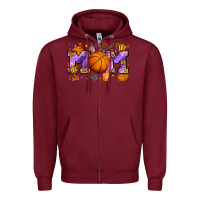 Burgundy mom basketball Zipper Hoodie - Zillion Design Studio