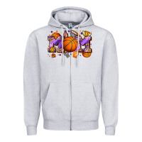 Heather Grey mom basketball Zipper Hoodie - Zillion Design Studio
