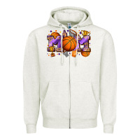Oatmeal Heather mom basketball Zipper Hoodie - Zillion Design Studio