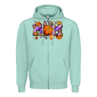Seafoam mom basketball Zipper Hoodie - Zillion Design Studio