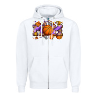 White mom basketball Zipper Hoodie - Zillion Design Studio