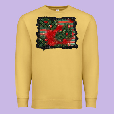 Christmas Ornament Background Premium Sweatshirt Designed By Bundleandbundleshop