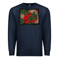 Navy christmas ornament background Premium Sweatshirt - BundleAndBundleShop